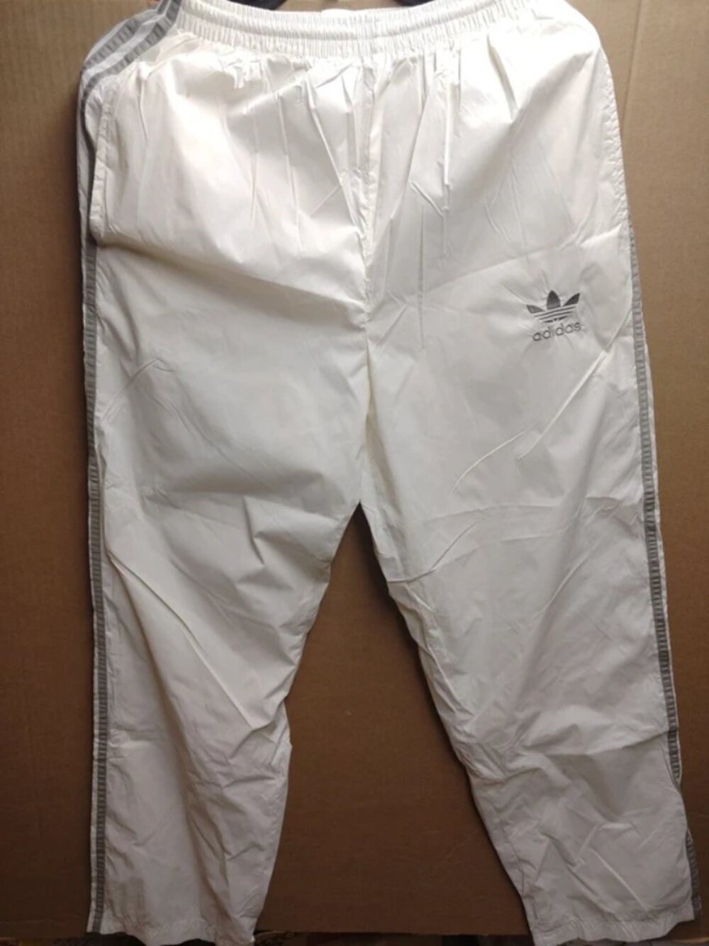 White adidias swishy pants 12x40 inch